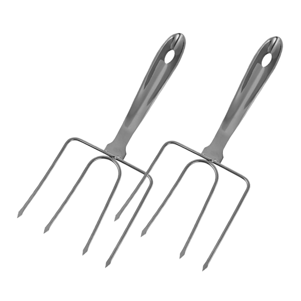 Mikinona 2pezzi Forchette Per Arrosto Acciaio Inossidabile Per Grigliate Di Pollame e Tacchino Strumenti Per Bbq Resistente Alle Alte Temperature Facile Da Pulire e Trasportare