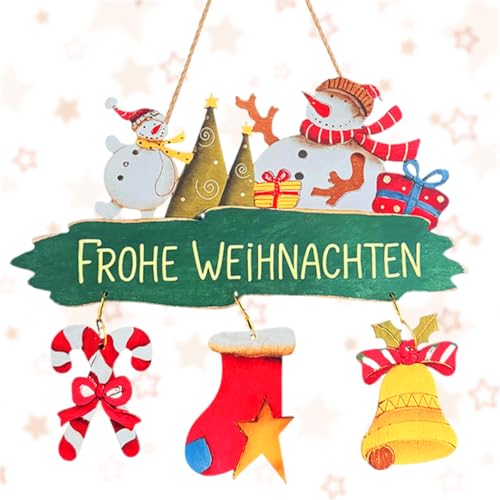 PIujsym Weihnachtsdeko Tür Hängeschild Frohe Weihnachten aus Holz,...