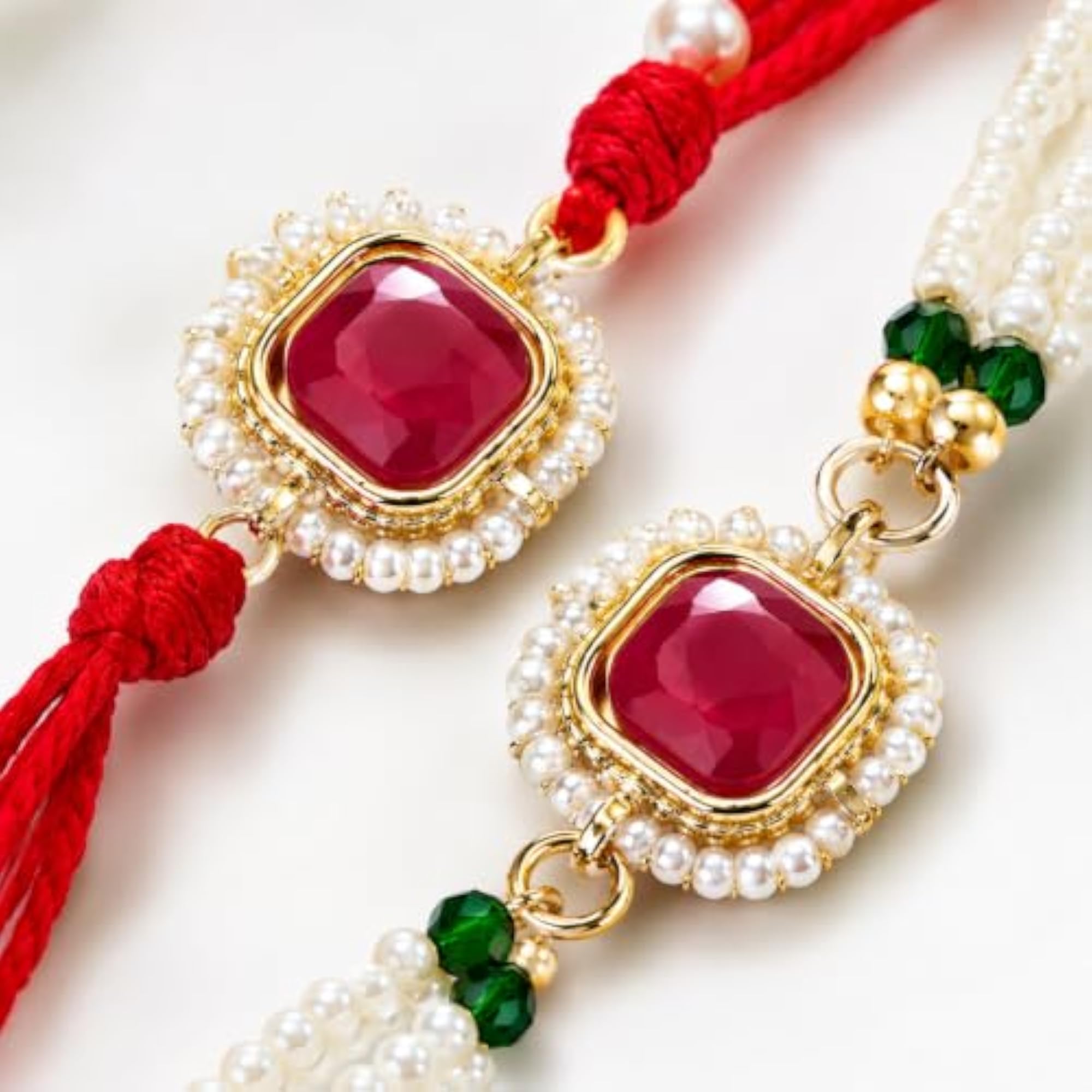 Handmade Brother Bhabhi Rakhi Set