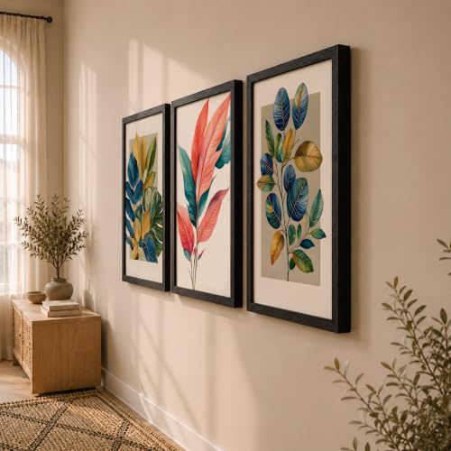 Image of NoWorries Modern Anime Wall Art Frame Paintings 300 GSM Premium Prints | Cool, Anime Character Print & Typography Frames | HD Quality Stylish Wall Paintings Home Decor for Living Room, Office & Bedroom | Wooden Finish Wall Art Frames (Set of-3) (BLACK, ART-14, 21X31INCHES)