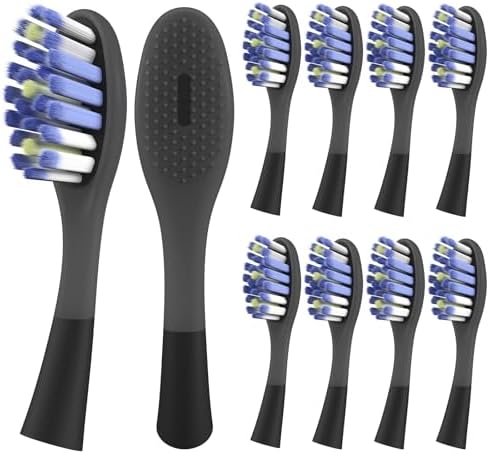 Replacement Toothbrush Heads Compatible with Colgate 360 Floss Tip - Soft Brush Heads Compatible with Colgate Keep/Optic White Manual Toothbrush for Adults, 10 Pack