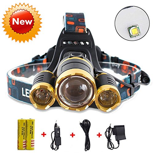 Brightest and Best LED Headlamp American Design 10000 Lumen flashlight-IMPROVED CREE LED Rechargeable