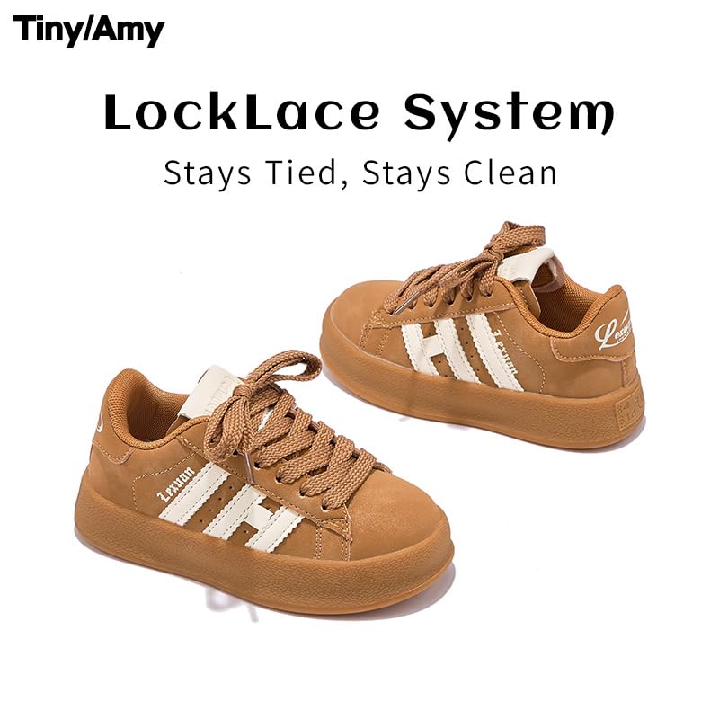 Kids Retro Sneakers for Boys and Girls – Classic Lace-Up Casual Shoes with H Letter Stripe – Durable Non-Slip Rubber Sole – Everyday School and Streetwear Shoes2