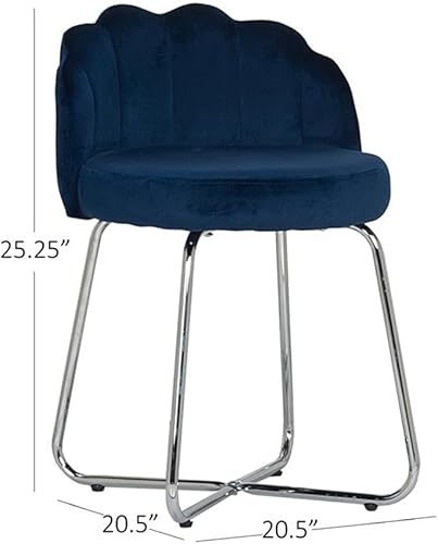 Miniatura 3 de Hillsdale Catalina - Taburete de tocador para salas de maquillaje y baños, color azul Azul,Gris-oscuro,Blanco