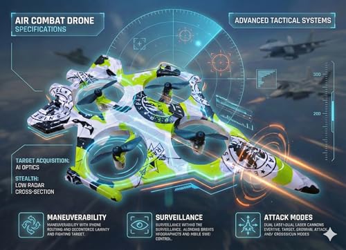 Image of RC Fighter Jet Remote Control Airplane for Kids & Adults | 2.4GHz RC Plane Drone Toy with LED Lights | 360 Flip, Stunt Roll, Easy to Fly Glider Plane Aeroplane Toys for Boys