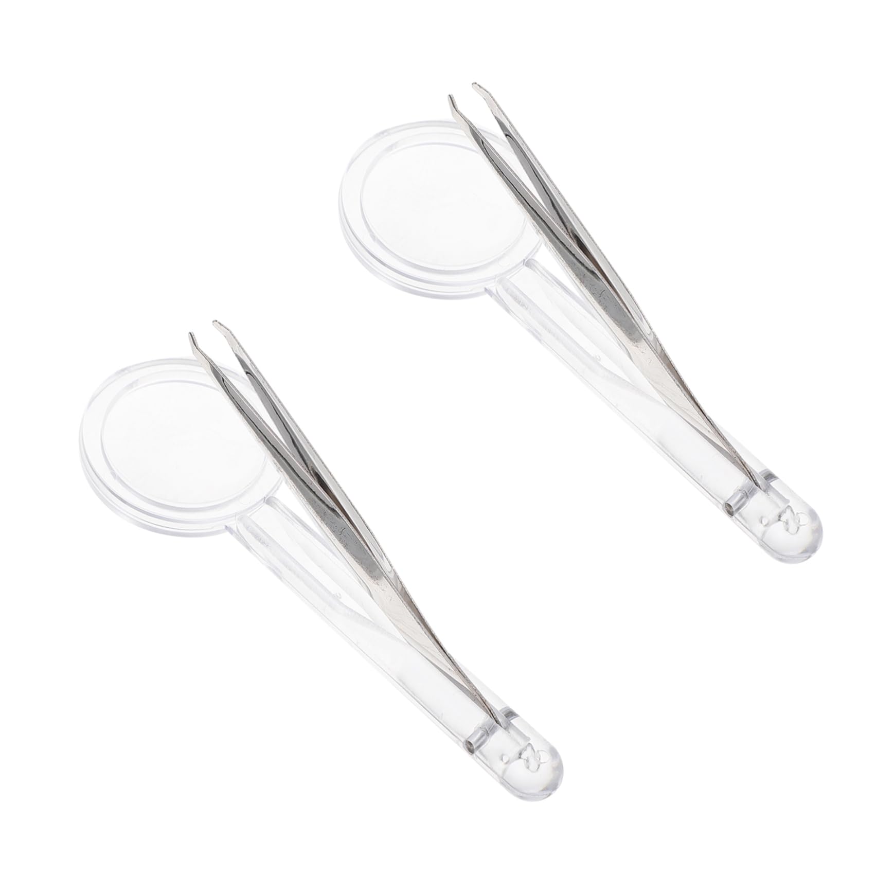 VALICLUD 1set Portable Magnifying Lens with Integrated Tweezers Lightweight Magnifying Glass for Precision Tasks for Crafts Hobbies and Detailed Work 2pcs