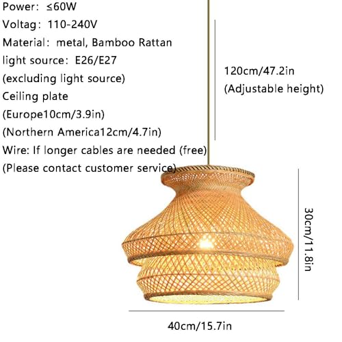 Suspension design double couche en bambou tressé main - 5