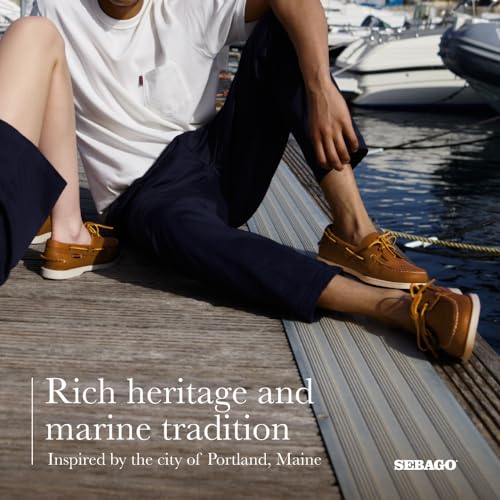 Image of Sebago Portland Boat Shoes - Full-Grain Leather Moccasins, Handsewn with Leather Sock Lining and Non-Marking, Slip-Resistant Sipped Rubber Outsoles