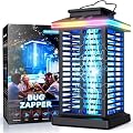 Garuted Bug Zapper Outdoor, 2026 Upgraded 3 in 1 Rechargeable Bug Zapper with 5000mAh Battery & LED Night Light, 4000V Cordless Waterproof Mosquito Zapper for Outside,Patio,Backyard,Garden Black