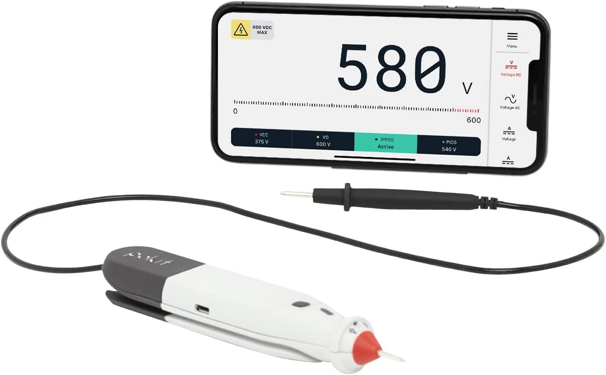Pokit Pro Multímetro, Osciloscopio y Registrador Todo en Uno CATIII 600V 10A (Gris Clásico con Pizarra)