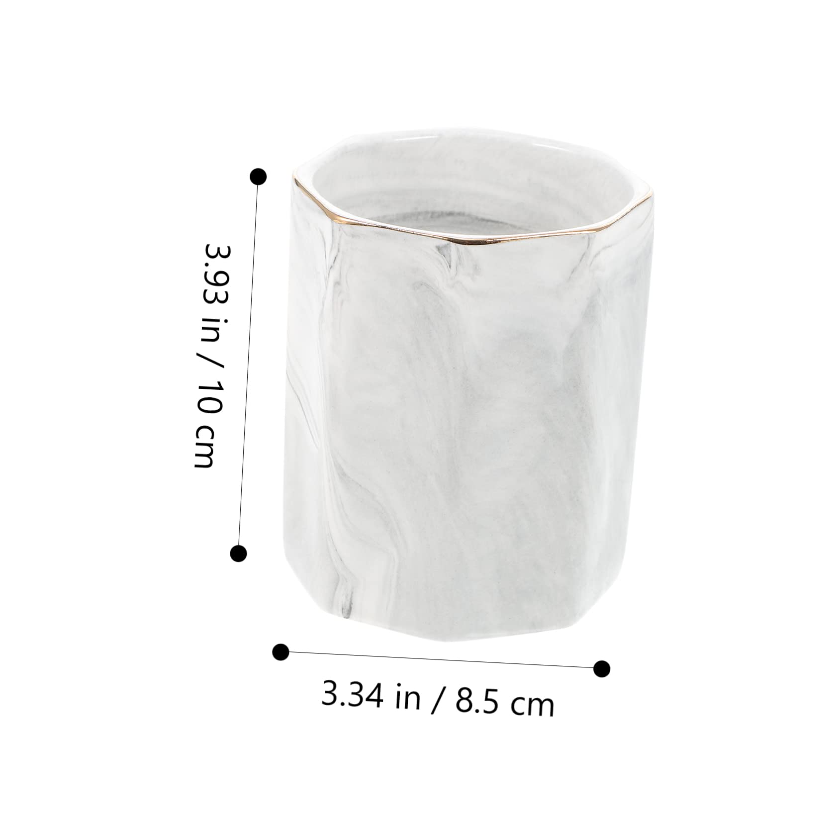Portapenne Esagonale in Ceramica Effetto Marmo, Elegante