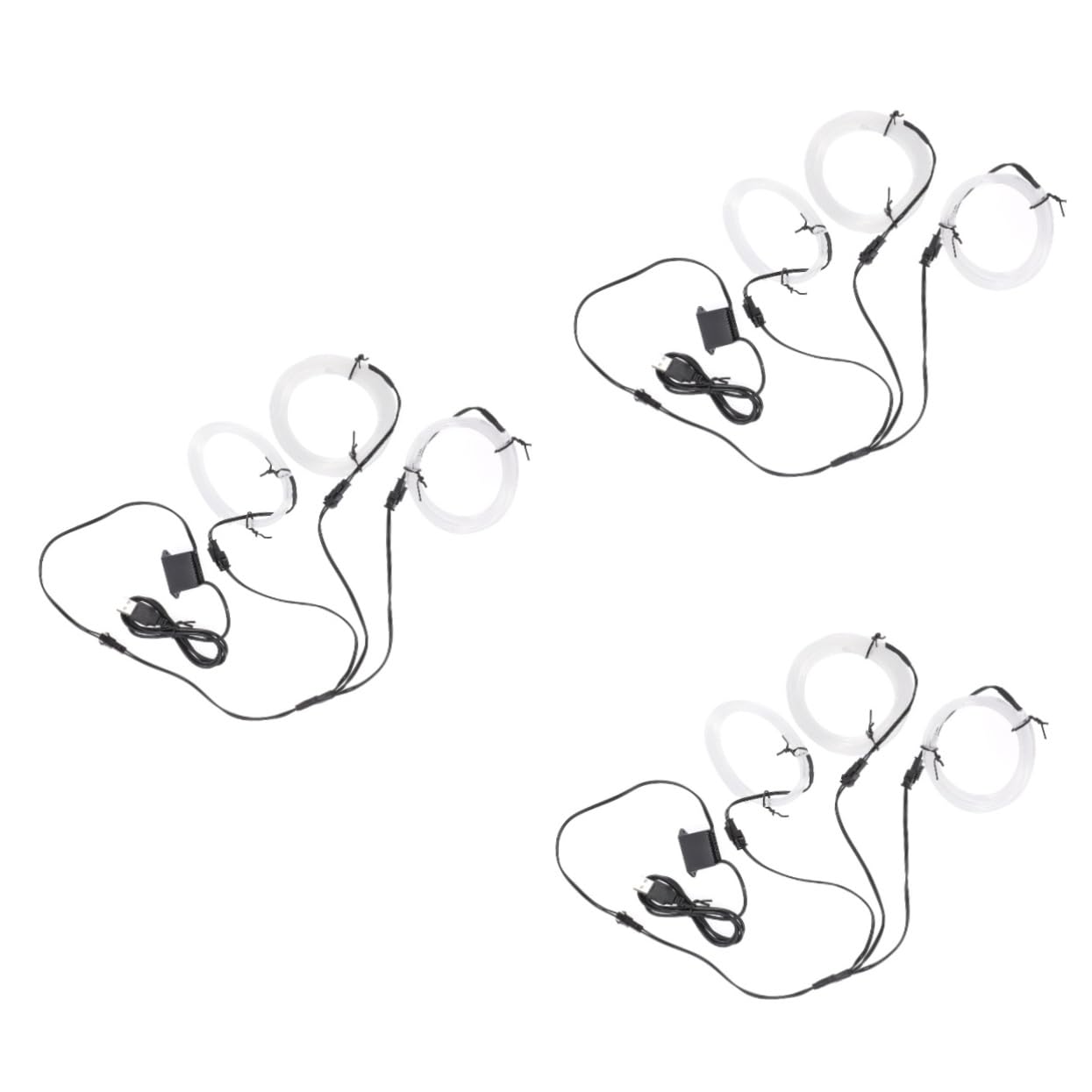 GLEAVI 3pezzi Led Ambientali Per Interni Auto Striscia Luminoso Ghiaccio Facile Installazione Senza Danni Accessorio Decorativo Auto Illuminazione Atmosferica Per Guida Notturna