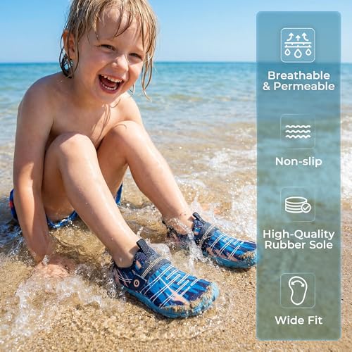 Image of SEEKWAY Barefoot Water Shoes for Kids - Wide Toe Box and Quick-Dry Sand Shoes Toddler for Hiking Swim Beach Pool Kayak Sport Accessories, Camping Essentials Must-Haves for Boys Girls Sizes