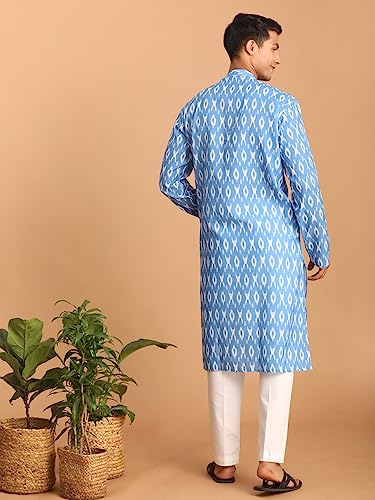 Image of VASTRAMAY Men's Cotton Blend Kurta Pyjama Set VASMK124nPANT003