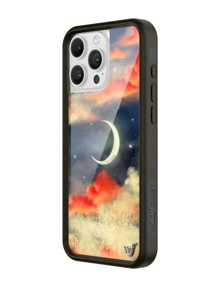 Image of Wildflower Cases - Compatible with iPhone 16 Pro Max | Protective Black Bumper, 6.5ft Drop Test Certified, Women Owned Small Business | Moon Aesthetic Trendy | Collab - Orebella