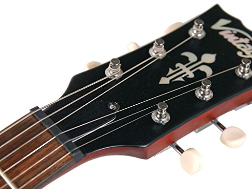 Guitare Électrique Vintage V130 – Cerise Satiné | Les Paul – Forme à double découpe - Les Beatles, Paul McCartney, John Lennon, RIngo Starr, George Harrison Guitare Électrique Vintage V130 - Cerise Satiné | Les Paul - Forme à double découpe – Image 7
