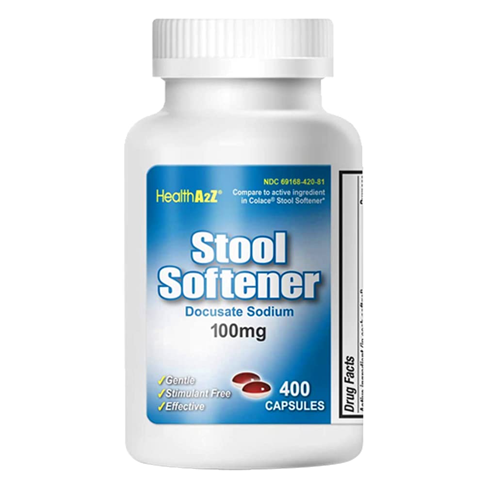 HealthA2Z Stool Softener Docusate Sodium 100mg 400 Counts Red healtha2z-stool-softener-docusate-sodium-100mg-400-counts-red