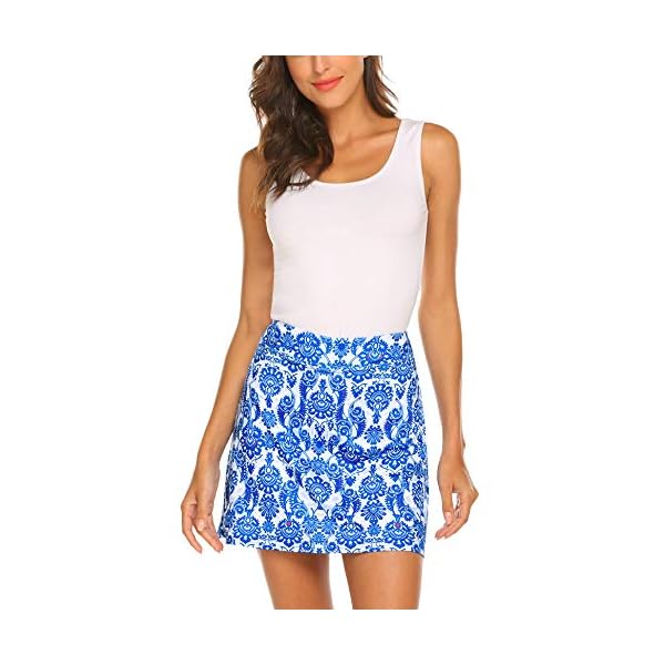 Ekouaer Active Skort for Women Lightweight Sportswear Running Hiking Cycling Riding Skirts (Pattern/S)