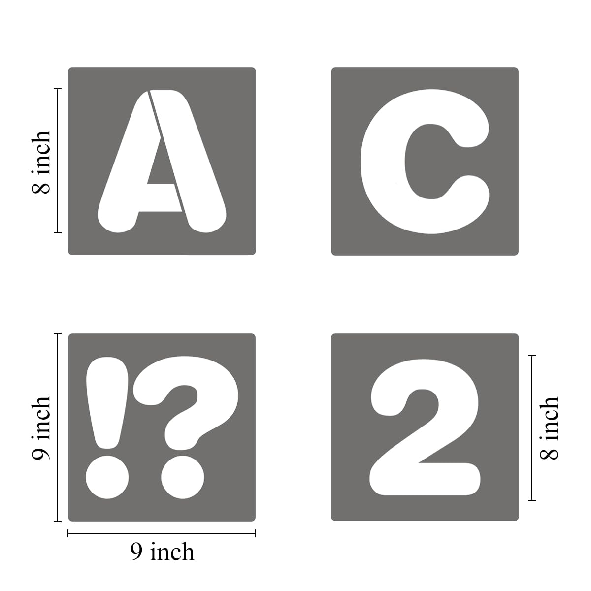 Plantillas de letras del alfabeto de 8 pulgadas, paquete de 40 plantillas de números de letras con letreros para pintar sobre madera, plantillas de letras de caligrafía reutilizables para pizarra,