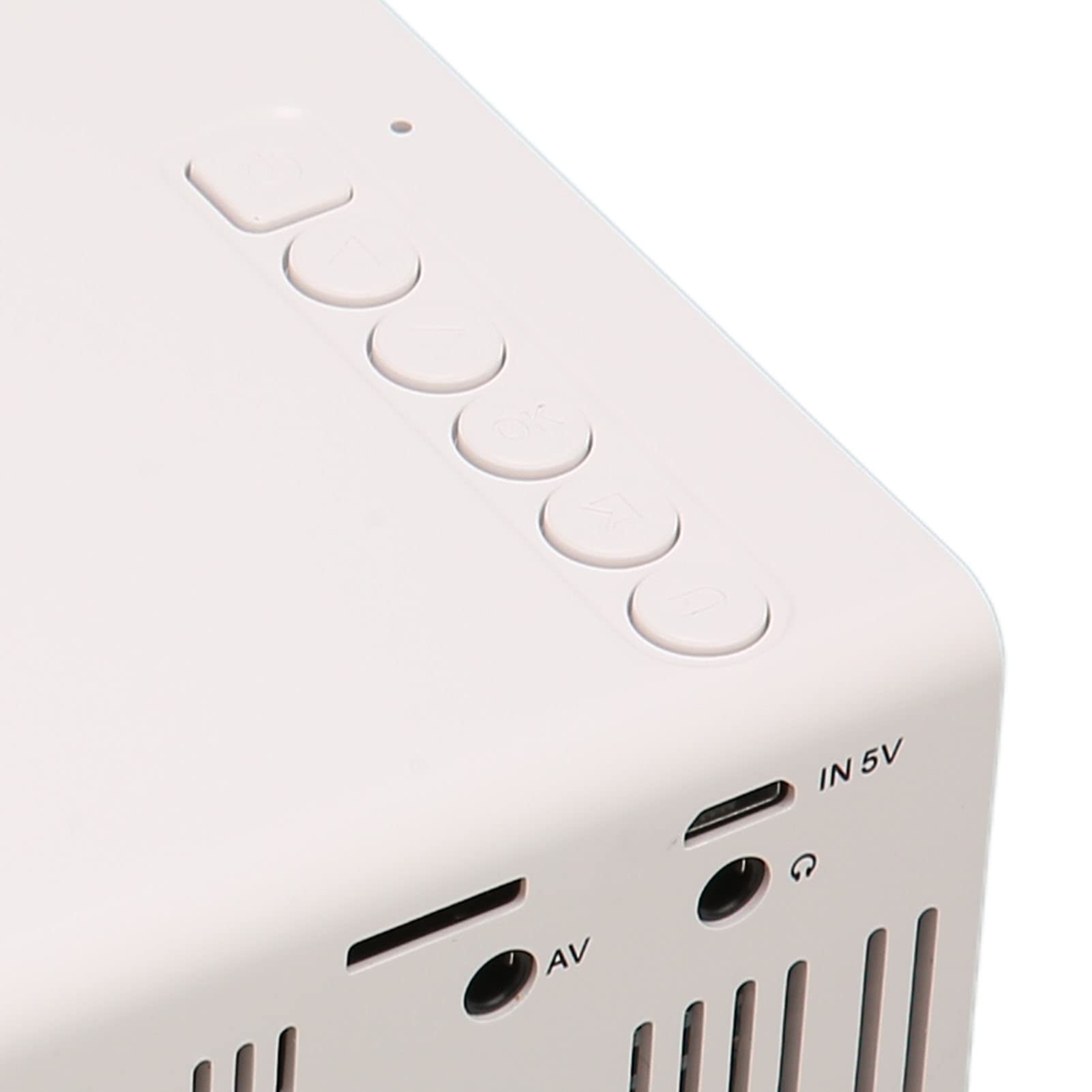 Mini Proiettore Portable Movie Projector, per HD Multimedia Interface Memory Card, Micro USB o USB C, Smart HD 1080P HiFi, per Tablet Laptop e Telefono