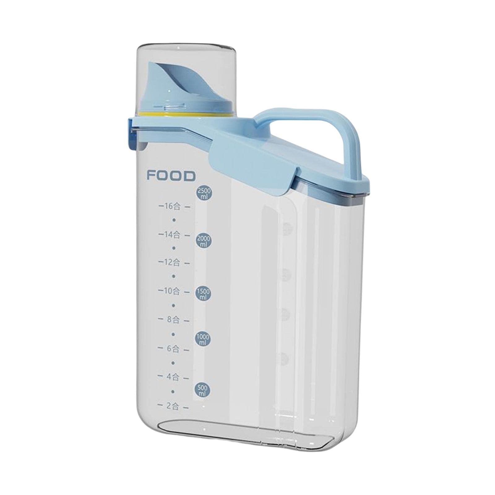 Merishopp Rice Barrel with Measuring Cups Grain Dispenser Household for Flour Rice Blue-picture-21