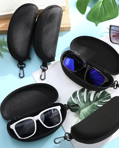 Image of Treela 24 Pcs Sunglasses Case Portable Travel Hard Shell Zipper Frame Summer Eyeglasses Case with Plastic Hook for Women Men