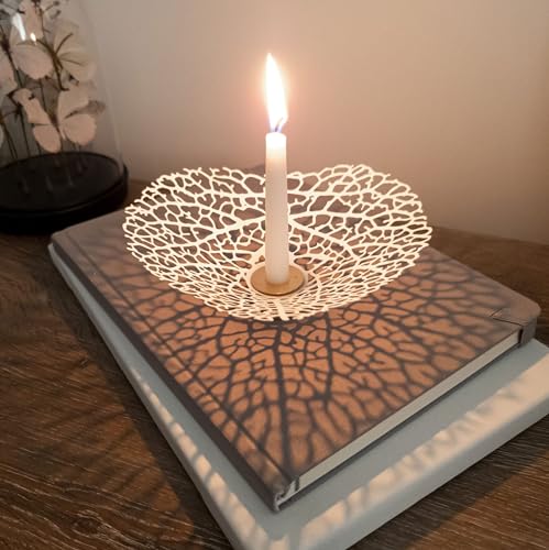 Product Image of the OShadow Leaf Candleholder - Candle Sticks Holder Decor for Coffee Table Decor - Decorative Candle Holders for candlesticks - Flower Shaped Candle Holder - Taper Candles - Leaf Decor for Shelf Decor
