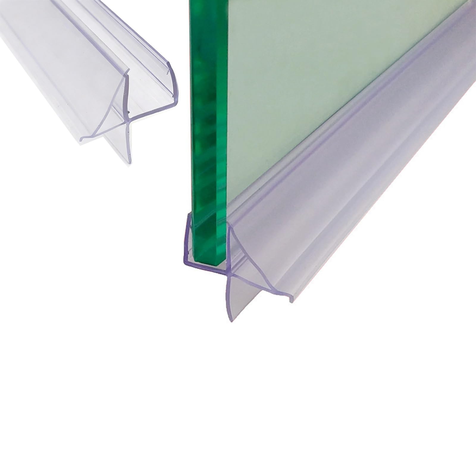 Uszczelka do Drzwi Prysznicowych Bezramowych, Dostosowywana Dolna Uszczelka z PVC, Wodoodporna Uszczelka do Kabiny Prysznicowej(2 x Clear,12mm/0.47in)