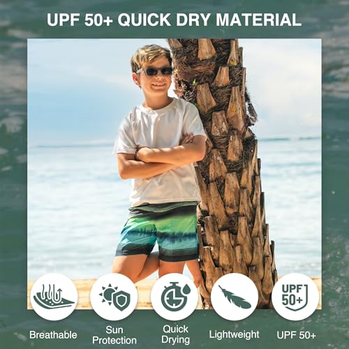 Image of Kanu Surf Boys' Terrapin Turtle Quick Dry Beach Board Shorts Swim Trunk