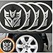 Transformers Deceptacon Wheel Center Black/Chrome Decals, 4-Pcs
