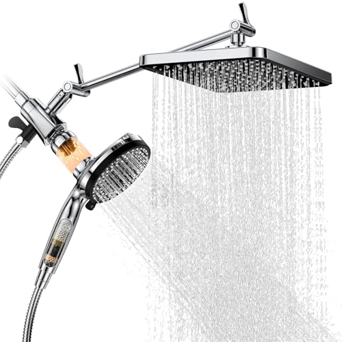 Image of Rain Shower Head with Handheld Showerhead, Polished Chrome