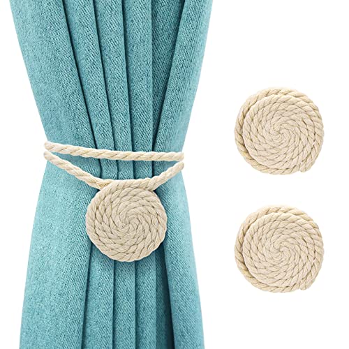 Embrasse à Rideaux Magnétiques Corde Tricot Rideau Corde Pince Décoration de Salle pour Fenêtre Chambre Café 2 Pièces Cover