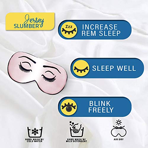 Image of Silk Sleep Eye Mask for Men Women, Comfortable Super Soft Eye Mask with Adjustable Strap, 100% Pure Silk, Works with Every Nap Position, Ultimate Sleeping Aid Blindfold, Blocks Light, Jersey Slumber