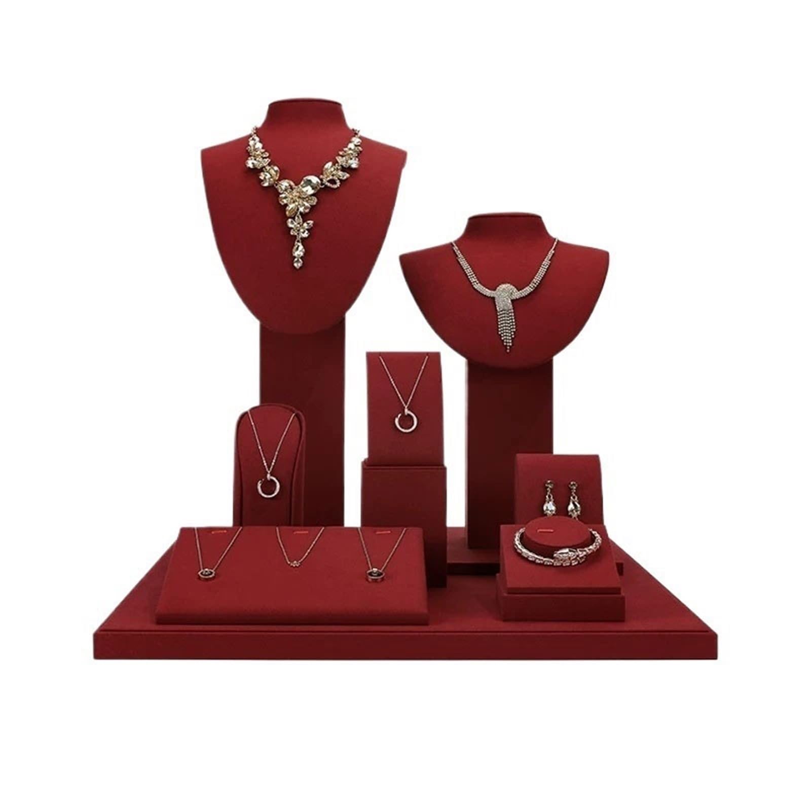 ZengL263NgS jewellery stand Jewelry Holder Microfiber Organizer Display Stand Set for Countertop Showcase for Display and Storage