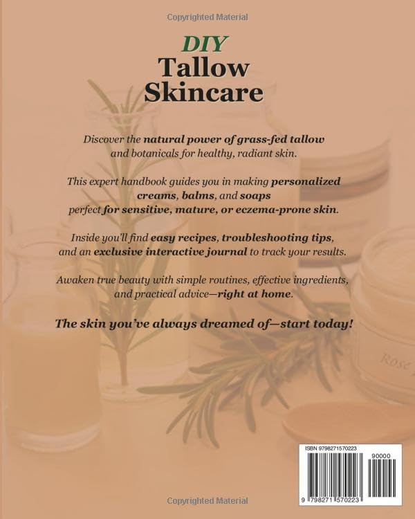 DIY Tallow Skincare: The Complete Step-by-Step Guide to Creating Natural Creams, Balms, Soaps & Lotions with Herbal Remedies for Sensitive Skin, Anti-Aging & Eczema Relief image 3