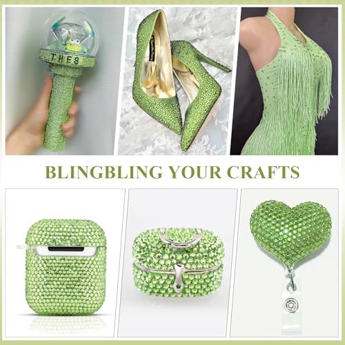 Image of 3000PCS SS16 /4mm Crystal Glass Rhinestones for Bedazzling (Peridot) | Flatback Rhinestones for Crafting DIY Nail Art Makeup Decoration, Gems Diomand Charms for Tumbler Shoes Clothing Mug
