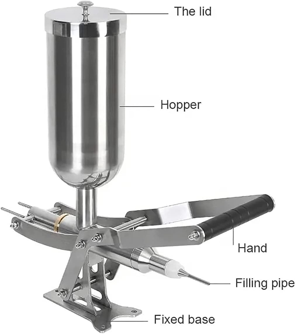 Machine électrique à Churros et Confiture, 5 L, en Acier Inoxydable avec 3 Buses, pour Le Remplissage de pâtisseries commerciales, de Beignets et de Produits de Boulangerie.