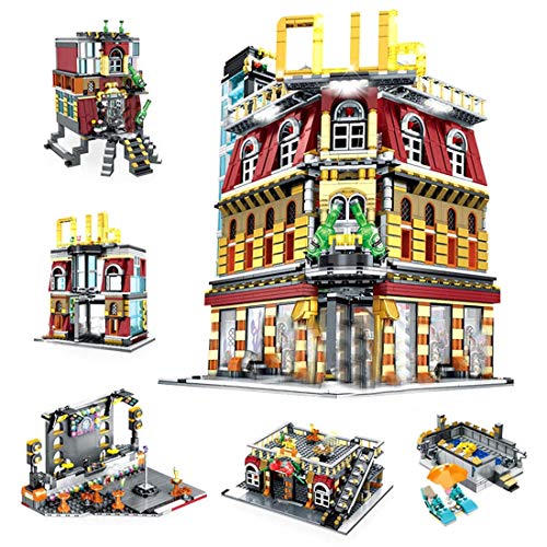 TYPIS 2488 Stück 5-in-1 Nachtclub Haus Bausteine Kit mit 8 Minifiguren und LED-Beleuchtung, Modulargebäude, Kompatibel… – Bild 3