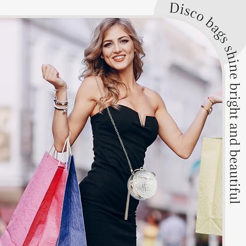 Image of Dansydaisy Women Disco Ball Purses Crystal Purses Rhinestone Party Evening Clutch Handbag New Year Bingo Night Party Gift