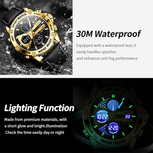 Image of OLEVS Men Watches Fashion Date Gift Chronograph Watch for Men Large Business Digital Calendar Waterproof Mens Wrist Watch