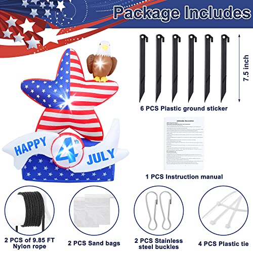 7Ft Independence Day Decorations Inflatables, Upgraded 4Th Of July Decor American Flag Star And Bald Eagle Patriotic Inflatables Decorations For Fourth Of July Memorial Day Outdoor Yard Lawn Decor #TOP5