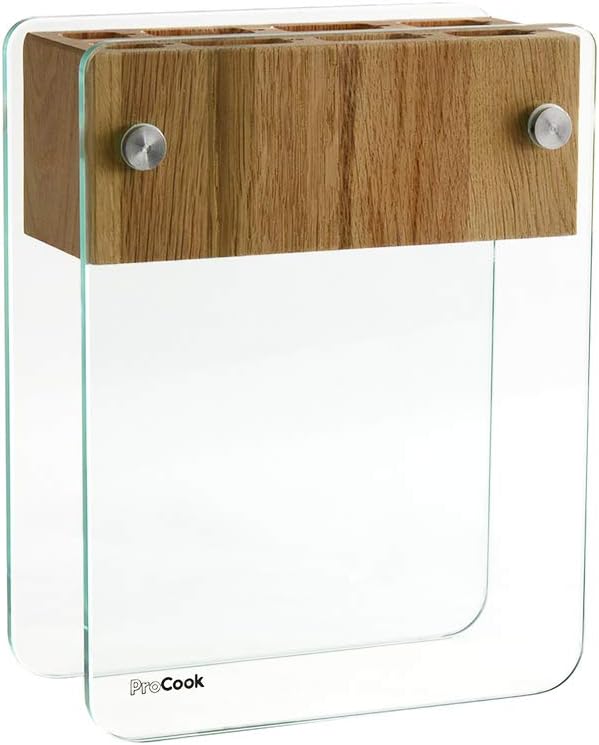 ProCook Glass & Oak Knife Block