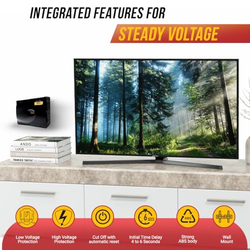 Image of Digital-175 Smart Plus 3, TV Stabilizer for up to 203 cm (80'') Smart /LED TV + Set Top Box + Home Theatre | 3 Year Warranty |Gaming|Advanced Power Protection | LED Display|Jet Black