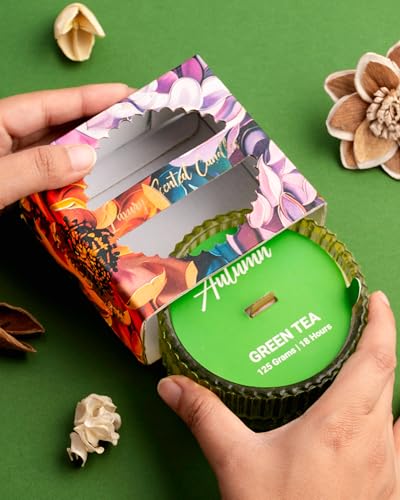 Image of ELK Valentines Day Gift Candles for Decoration Scented Candles for Home Soy Wax Candle Pack Green Tea Jar Candle for Gifting Valentines Day Decoration Items