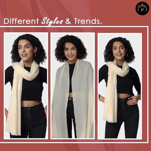 PASHWRAP Ultra-Thin Merino Wool Scarf Soft & Warm, Featherlight Cozy Luxurious Shawl For Women, Perfect For Travel4