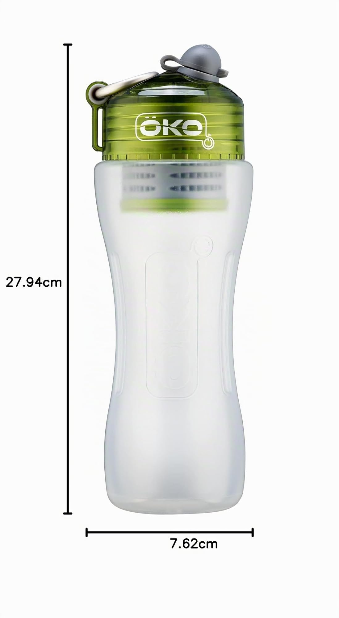 OKO H2O Bouteille de filtration de 650 ml pour voyage, camping, randonnée, cyclisme et utilisation quotidienne
