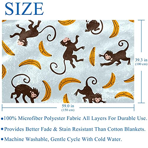 Couverture singe et banane douce aux finitions soignées