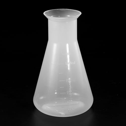Miniatura 3 de PATIKIL Frasco Erlenmeyer de plástico de 33.8 fl oz, 1 paquete de frasco cónico de boca ancha para laboratorio, transparente