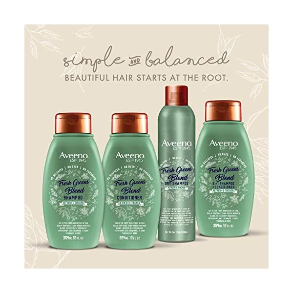 Aveeno-Fresh-Greens-Blend-Sulfate-Free-Conditioner-with-Rosemary-Peppermint-Cucumber-to-Thicken-Nourish-Clarifying-Volumizing-for-Thin-or-Fine-Hair-Paraben-Free-12oz Aveeno Scalp Soothing Fresh Greens Blend Conditioner, peppermint, 12 Fl Oz