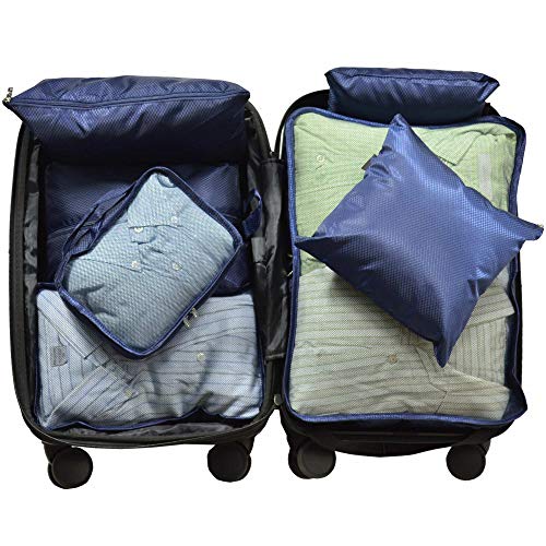 Organizador de Mala Viagem Necessaire Kit 7 Peças Azul Marinho CBRN113661